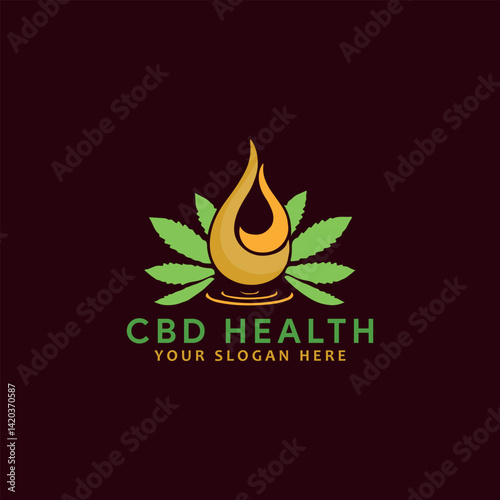 marijuana cbd health logo design vector