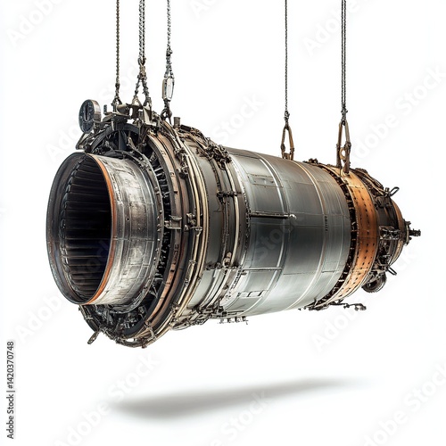 Jet Engine Hanging with Maintenance.