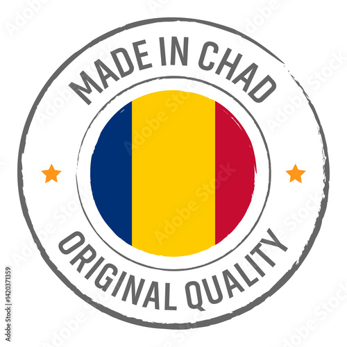 Free Download Made in Chad stamp logo with national flag illustration isolated png transparent - GFXLoad