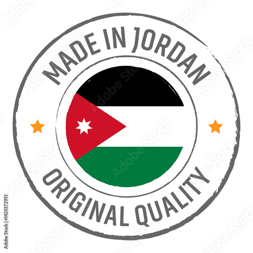 Free Download Made in Jordan stamp logo with national flag illustration isolated png transparent - GFXLoad