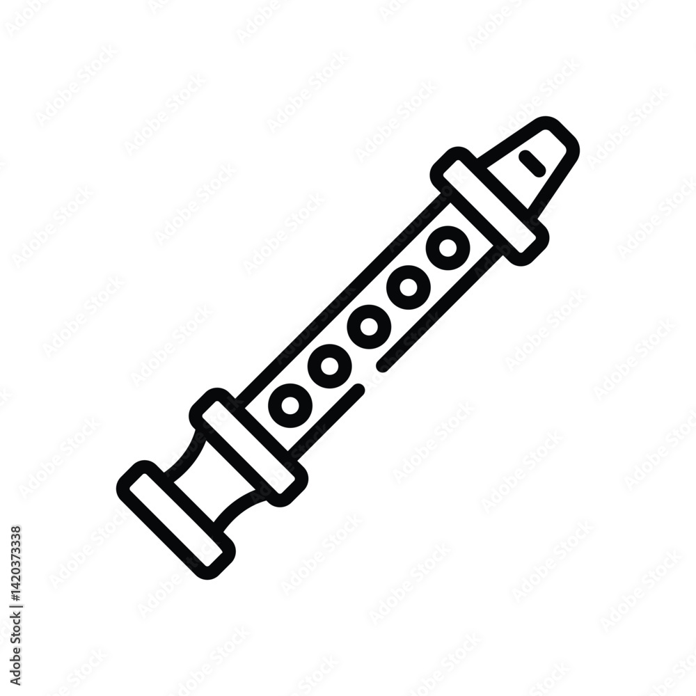 Flute Icon vector stock illustration Flute Icon vector stock illustration