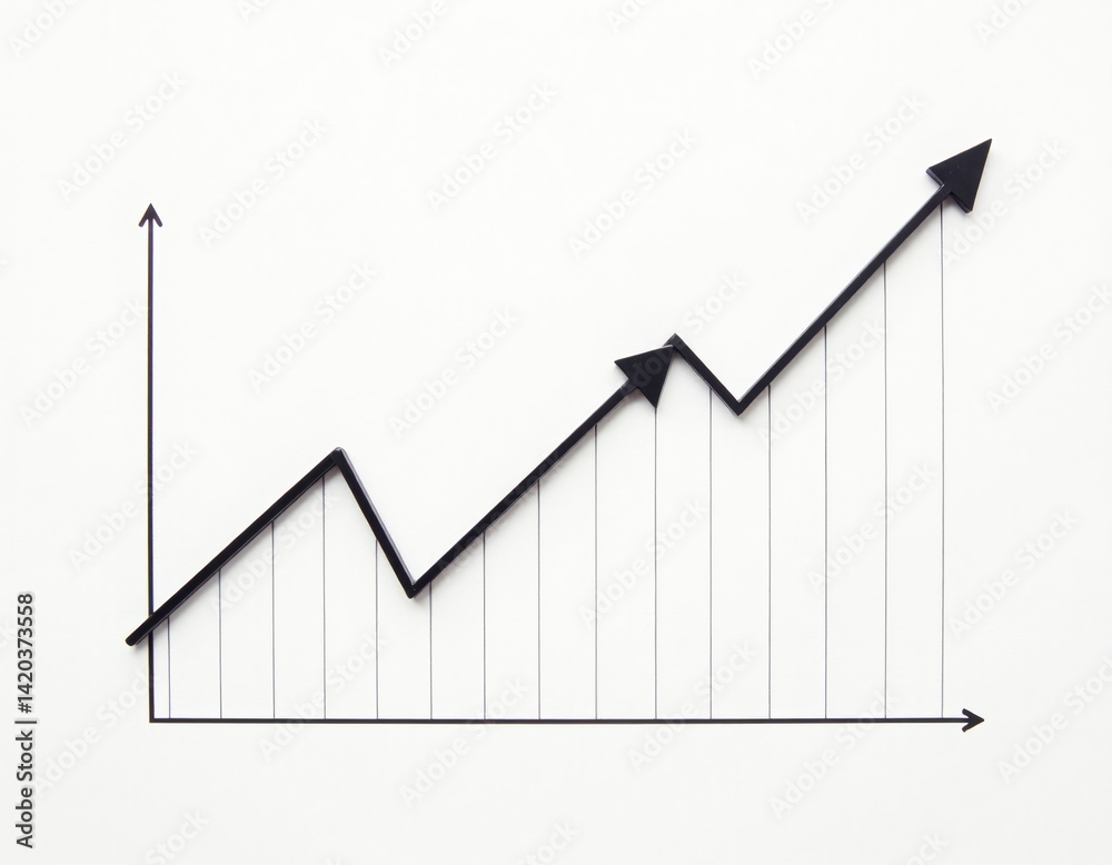 Upward Trend Graph, Growth Chart, Business Success, Financial Increase, Stock Market Growth Upward Trend Graph, Growth Chart, Business Success, Financial Increase, Stock Market Growth