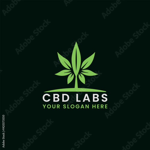 marijuana cbd health logo design vector