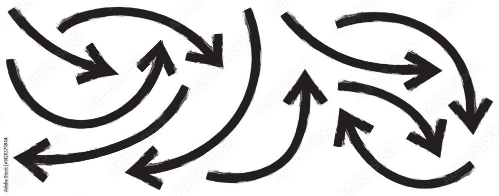 Black Hand drawn vector arrow set. Brush, marker drawn bold arrows set. Collection of hand drawn doodle thick arrows. Set of Hand drawn vector arrows doodle. Set of black hand drawn grunge doodle Black Hand drawn vector arrow set. Brush, marker drawn bold arrows set. Collection of hand drawn doodle thick arrows. Set of Hand drawn vector arrows doodle. Set of black hand drawn grunge doodle