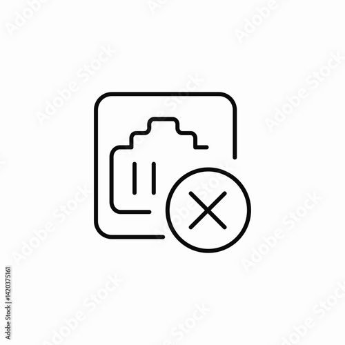 camera access denied icon sign vector
