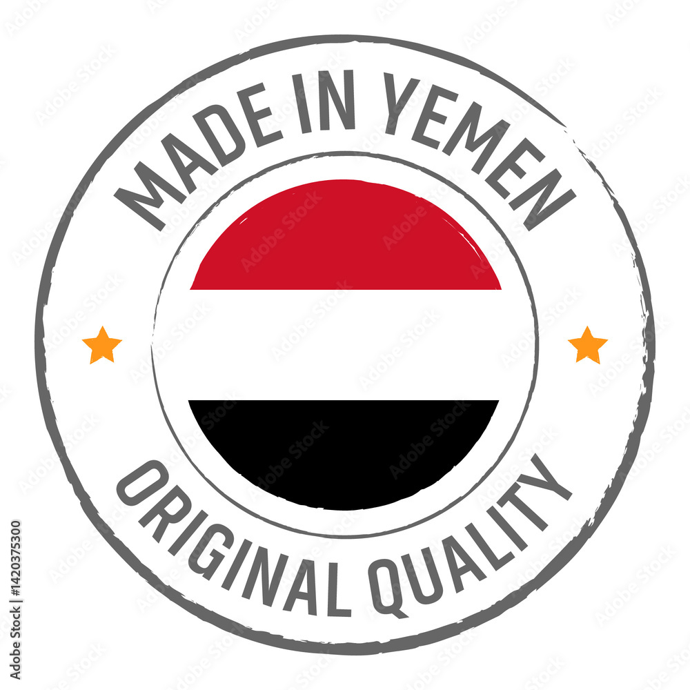 Made in Yemen stamp logo with national flag illustration isolated png transparent Made in Yemen stamp logo with national flag illustration isolated png transparent