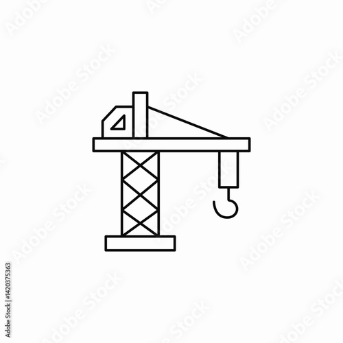 construction crane icon sign vector
