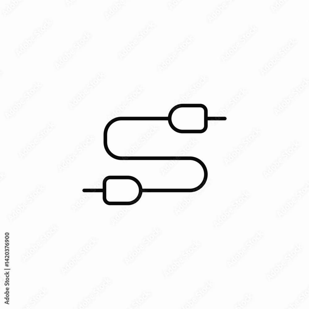 interconnected cable end icon sign vector interconnected cable end icon sign vector
