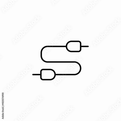 interconnected cable end icon sign vector