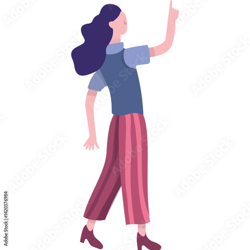 Vector woman think on question, choice icon