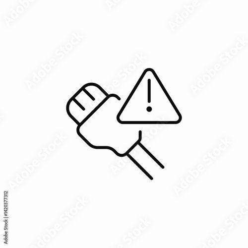 network cable warning icon sign vector