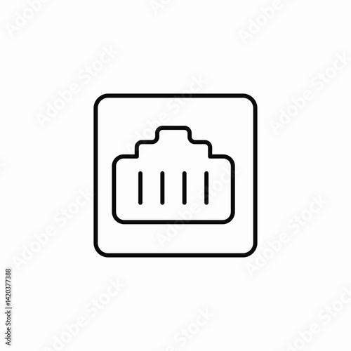 network port interface icon sign vector