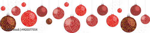Holiday background. Isolated Christmas tree balls. Vector illustration.