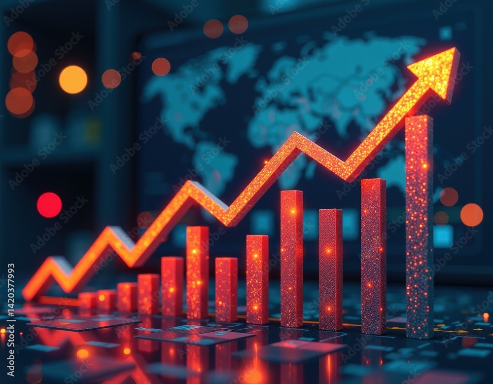 Upward Trending Graph Business Growth and Success Concept