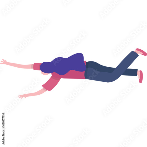 Customer attract icon woman flying forward vector