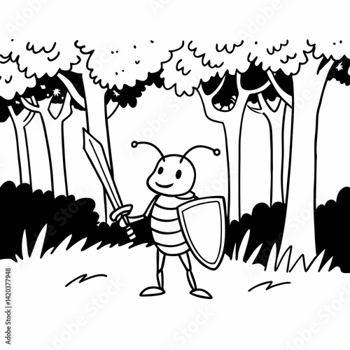 Brave Ant Warrior Marching Through the Jungle