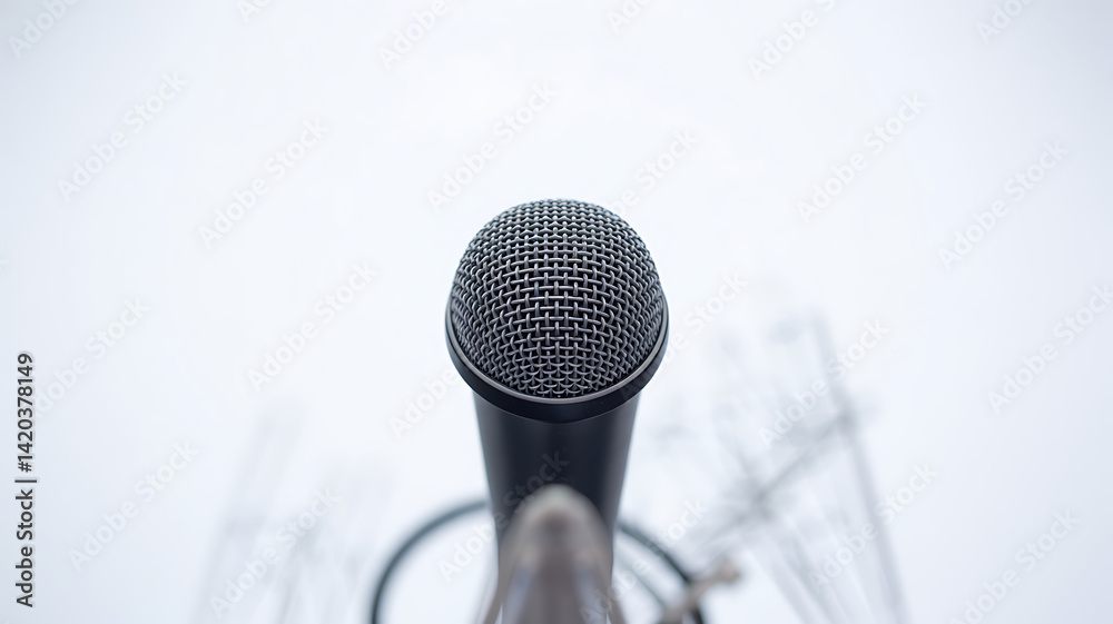 Fototapeta premium microphone on a white background