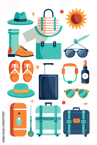 Flat Lay Summer Vacation Travel Packing Essentials