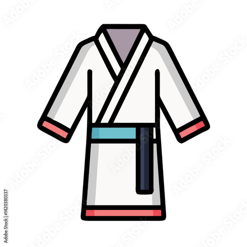 Cartoon Kimono Icon Illustration Vector on Black Background