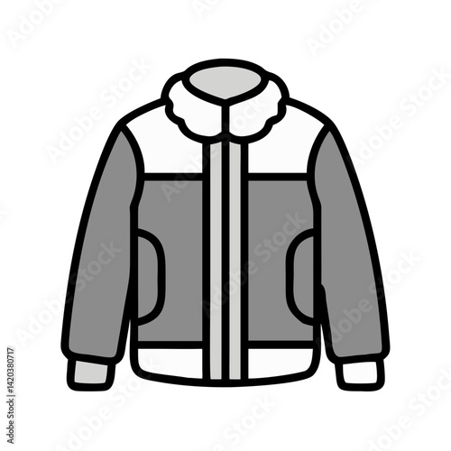 Modern gray jacket with white collar vector illustration