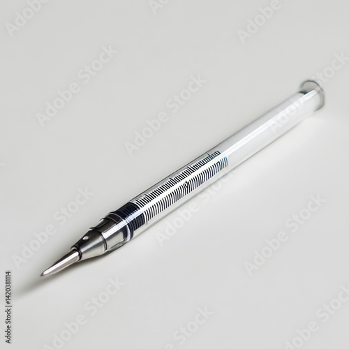 A thermometer resting on a white surface