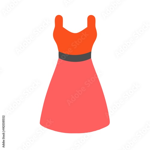 Simple orange and pink dress vector illustration graphic