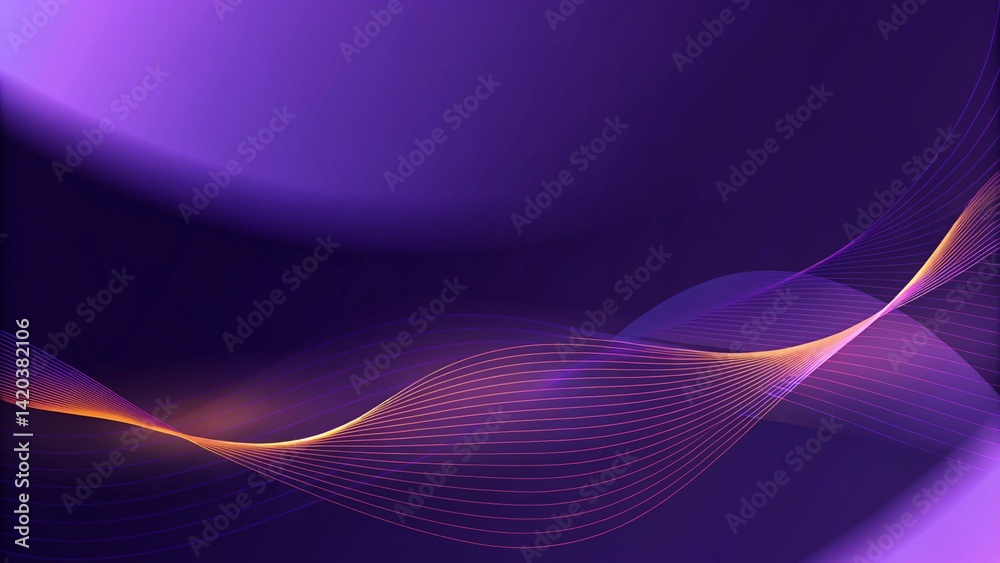 Elegant purple curved line on purple background with lighting effect and with copy space for text. Luxury design style for premium branding, presentation, or digital graphic template use Elegant purple curved line on purple background with lighting effect and with copy space for text. Luxury design style for premium branding, presentation, or digital graphic template use
