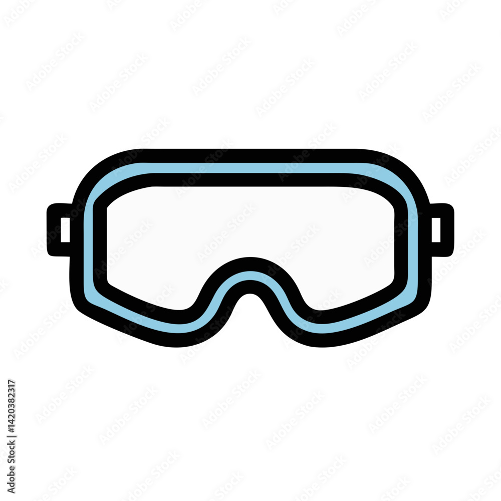Ski Goggles Minimalist Icon Design Isolated on Black Ski Goggles Minimalist Icon Design Isolated on Black