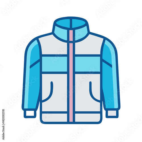 Winter jacket vector icon illustration, clothing design concept