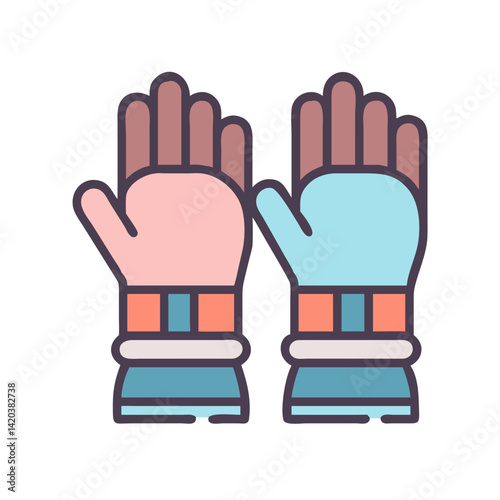 Two magical gauntlets or protective handwear on black