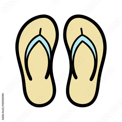 Flip Flops Illustration for Summer and Beach Vacation
