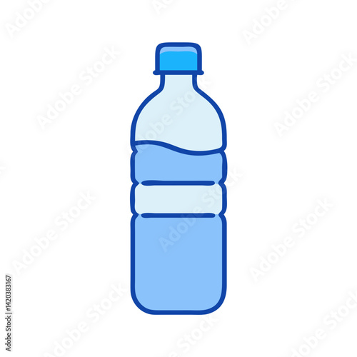 Vector illustration of a plastic water bottle on black