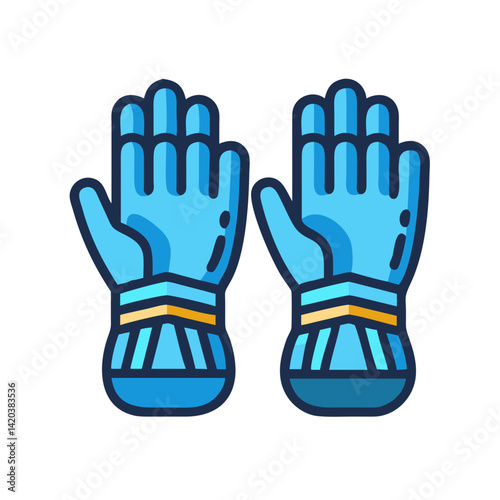Two Blue Gloves on Black Background - Safety Gear