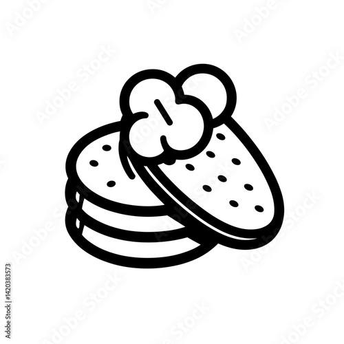 Cotton pads stacked, minimalistic design, black and white, beauty and skincare concept