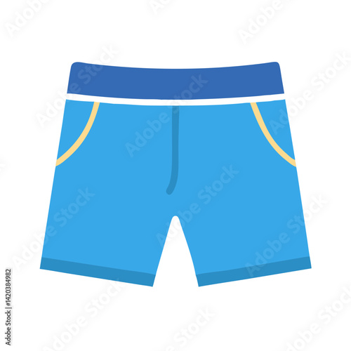 Blue Shorts with Pockets Isolated on Black Background