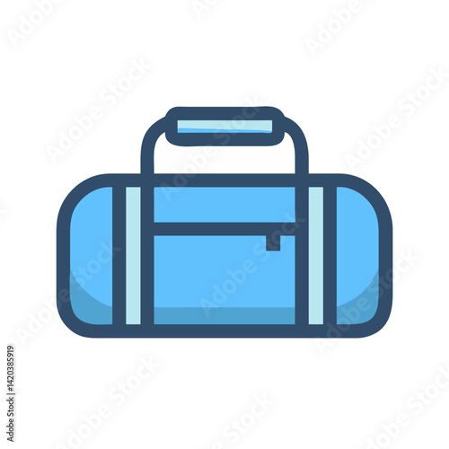Blue sports duffel bag, travel, and gym accessories