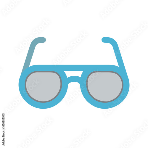 Vector graphic of blue glasses on a black background