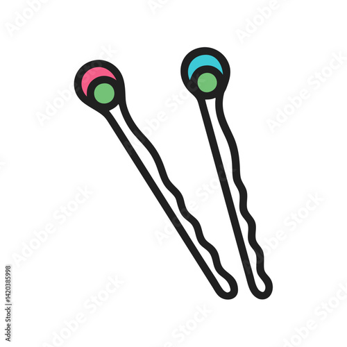 Simple Bobby Pins for Hairstyle on Black Background