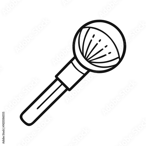 Outline of a Ball Whisk Kitchen Tool on Black