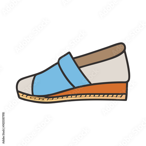 Stylish Espadrille Slip-on Shoe with Platform Sole Illustration