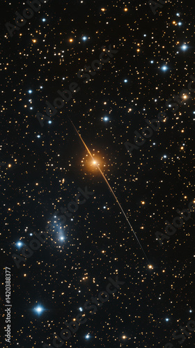 A vast expanse of stars with one shooting star