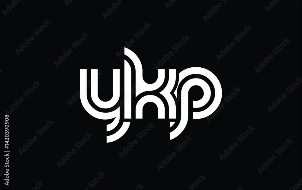 Obraz premium YKP Creative Unique Modern Letter Logo Design. Stylized logo featuring a unique letter design, presenting abstract minimalist aesthetics and modern appeal.
