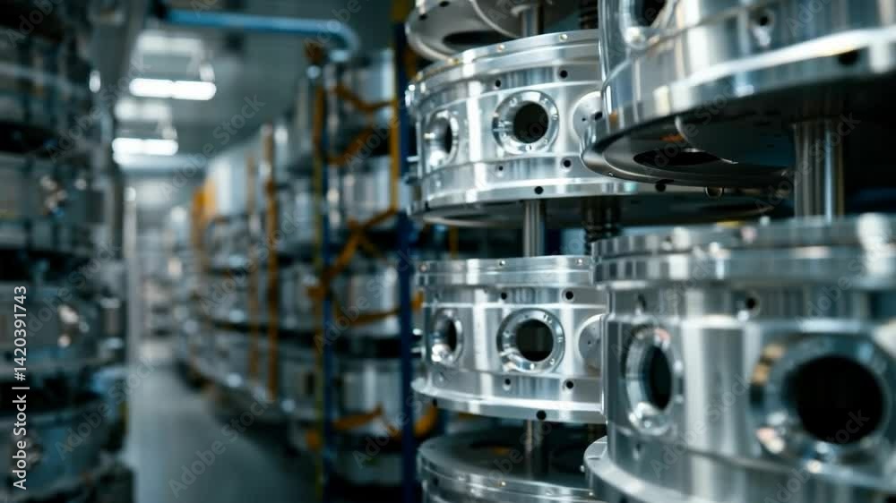 Precision-Engineered Spacecraft Modules in Modern Aerospace Lab for Satellite and Space Assembly Precision-Engineered Spacecraft Modules in Modern Aerospace Lab for Satellite and Space Assembly
