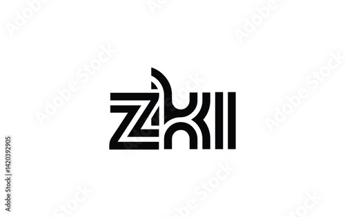 Free Download ZKI Creative Unique Modern Letter Logo Design. Stylized logo featuring a unique letter design, presenting abstract minimalist aesthetics and modern appeal. - GFXLoad