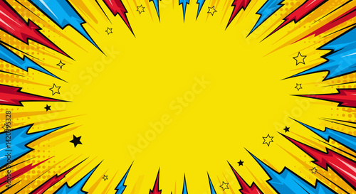 An image of a comic explosion background with stars...