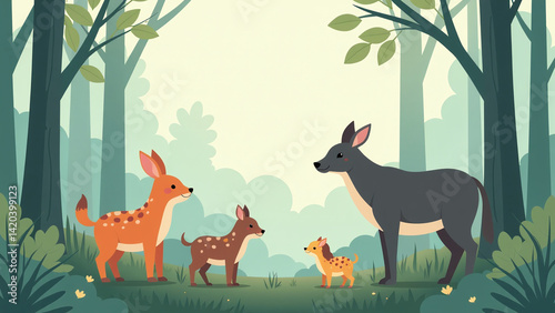 wild forest animals roam freely natural habitats every