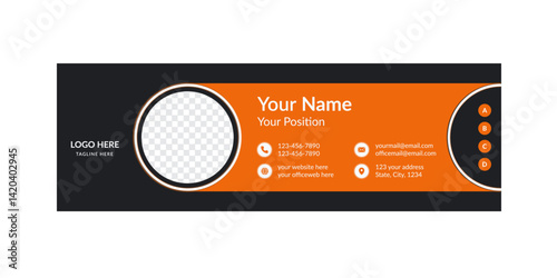 Modern and minimalist email signature or email footer template 
