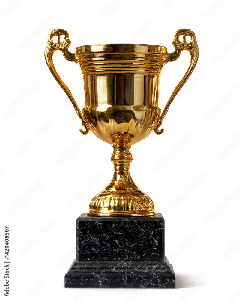 A Golden Trophy on a Black Marble Base A Golden Trophy on a Black Marble Base