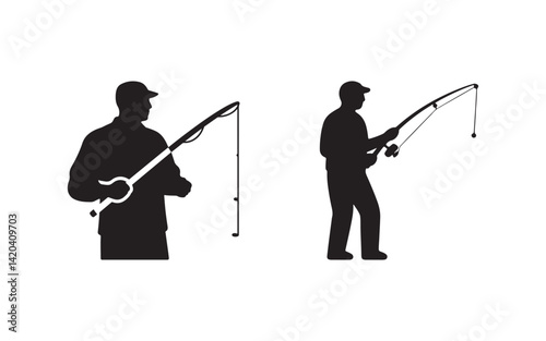 silhouette of a man with a stick