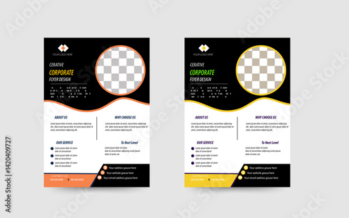 Set of Corporate flyer template included 4 flyer with design variations.